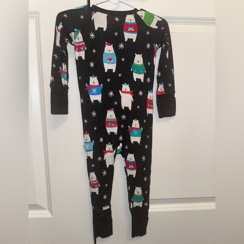 Little Sleepies Polar Bear Pals Convertible Feet and Hands Zippy Pajama 6-12 - Picture 9 of 9